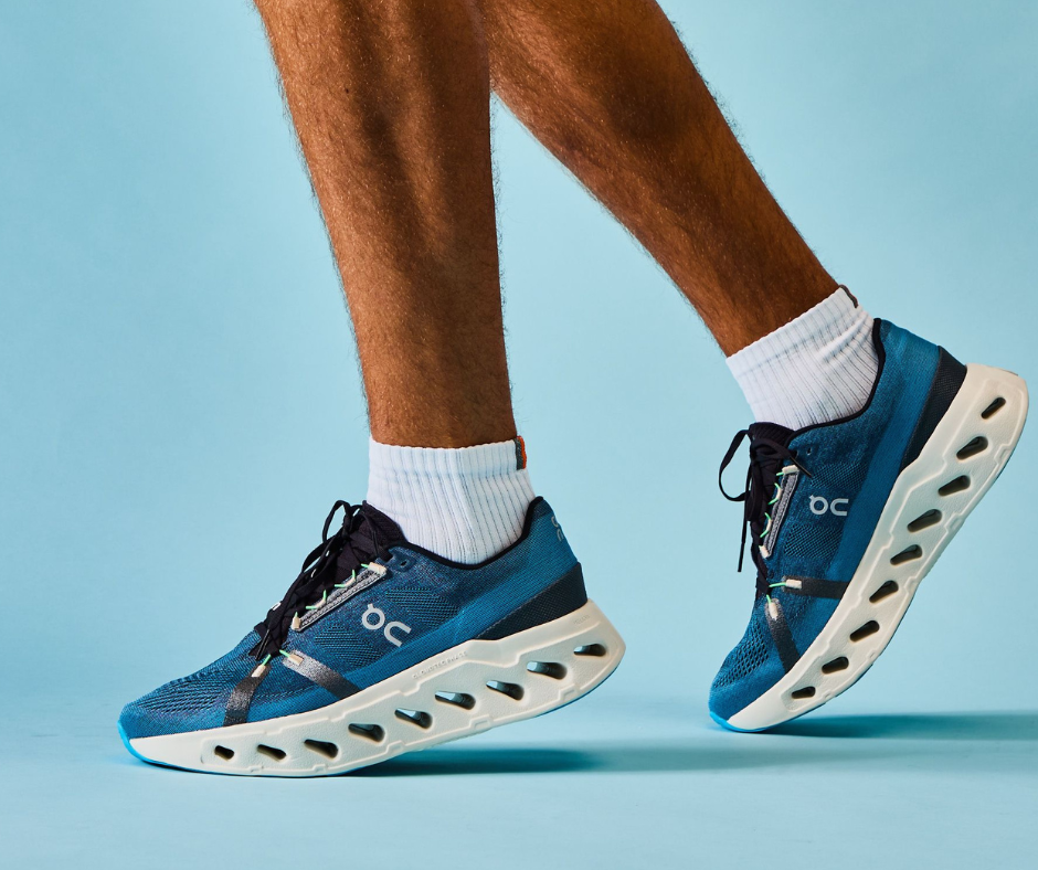 person wearing cloud shoes